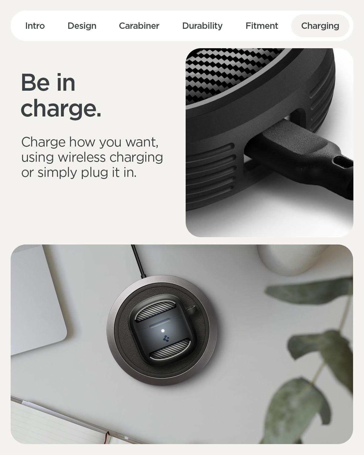 imageSpigen Rugged Armor Designed for Google Pixel Buds Pro 2 2024 and Pro 1 2022 Case Cover with Keychain Matte BlackMatte Black