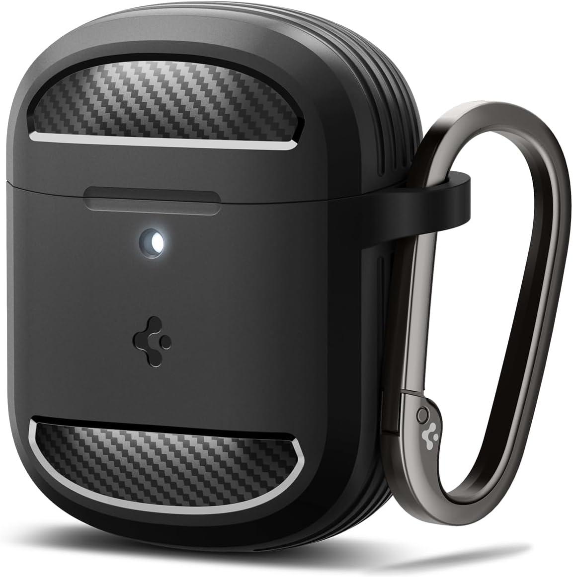 imageSpigen Rugged Armor Designed for Google Pixel Buds Pro 2 2024 and Pro 1 2022 Case Cover with Keychain Matte BlackMatte Black