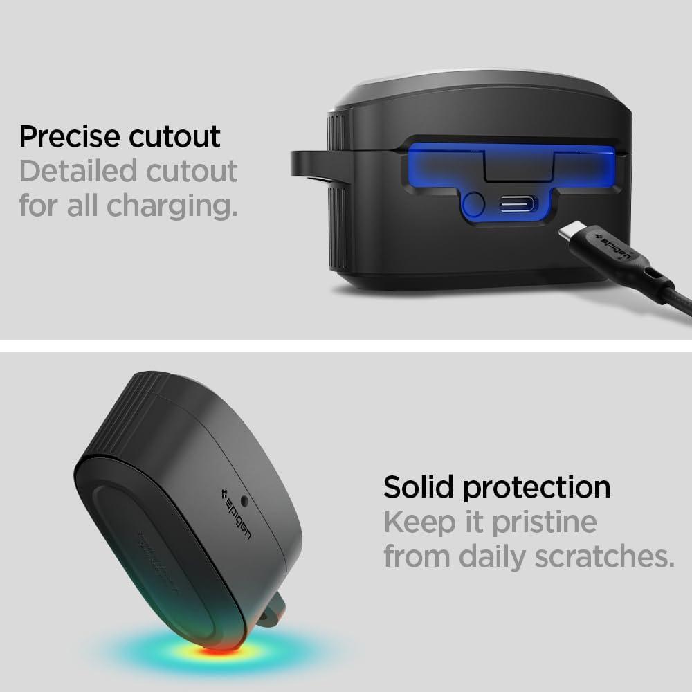 imageSpigen Rugged Armor Designed for Sony WF1000XM5 Case Cover 2023 Durable Protection Matte BlackMatte Black