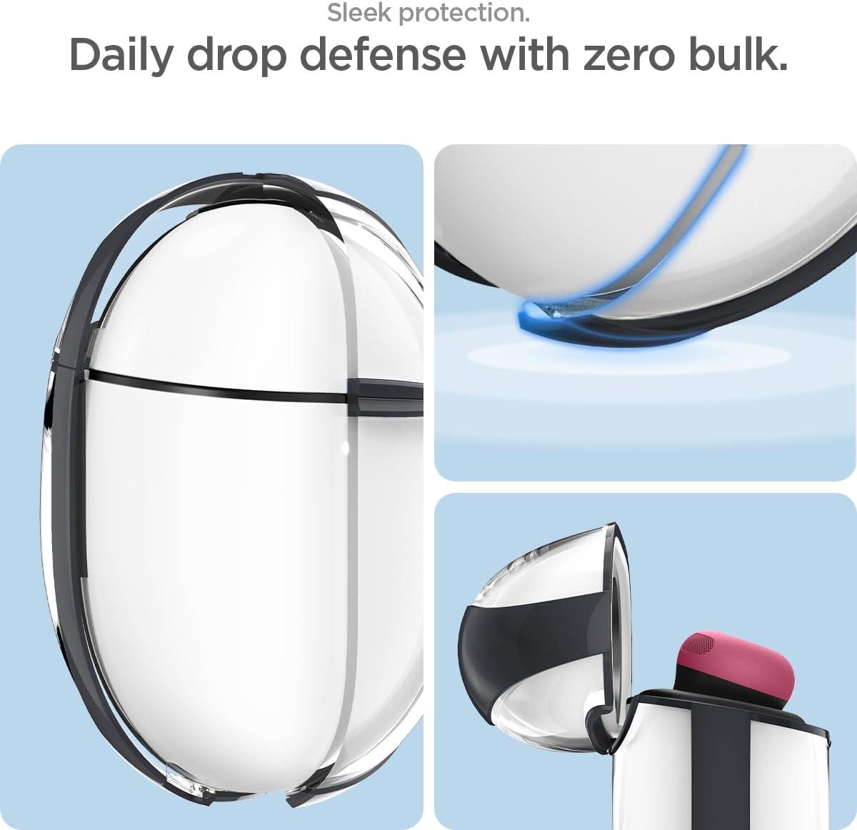 imageSpigen Ultra Hybrid Designed for Google Pixel Buds Pro 2 2024 and Pro 1 2022 Case Cover with Keychain CharcoalCharcoal