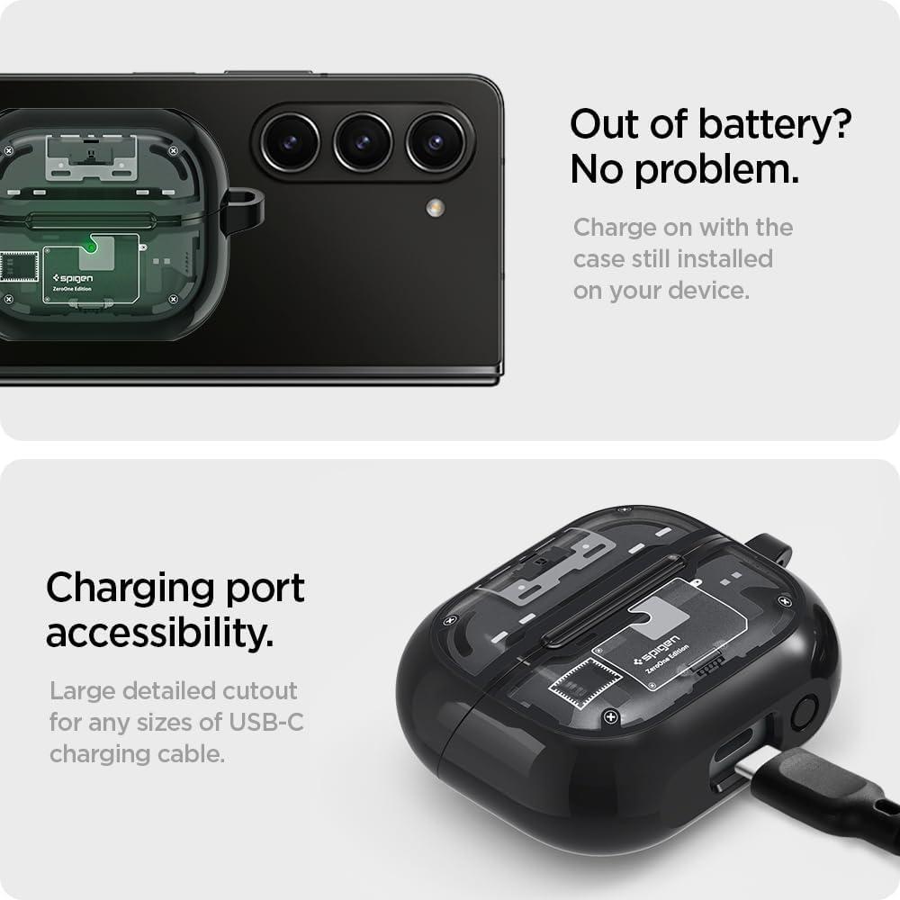 imageSpigen Ultra Hybrid Designed for Samsung Galaxy Buds3 FE 2025 Buds3 Pro 2024 Buds 3 Case 2024 AntiYellowing Cover with Keychain Zero OneZero One