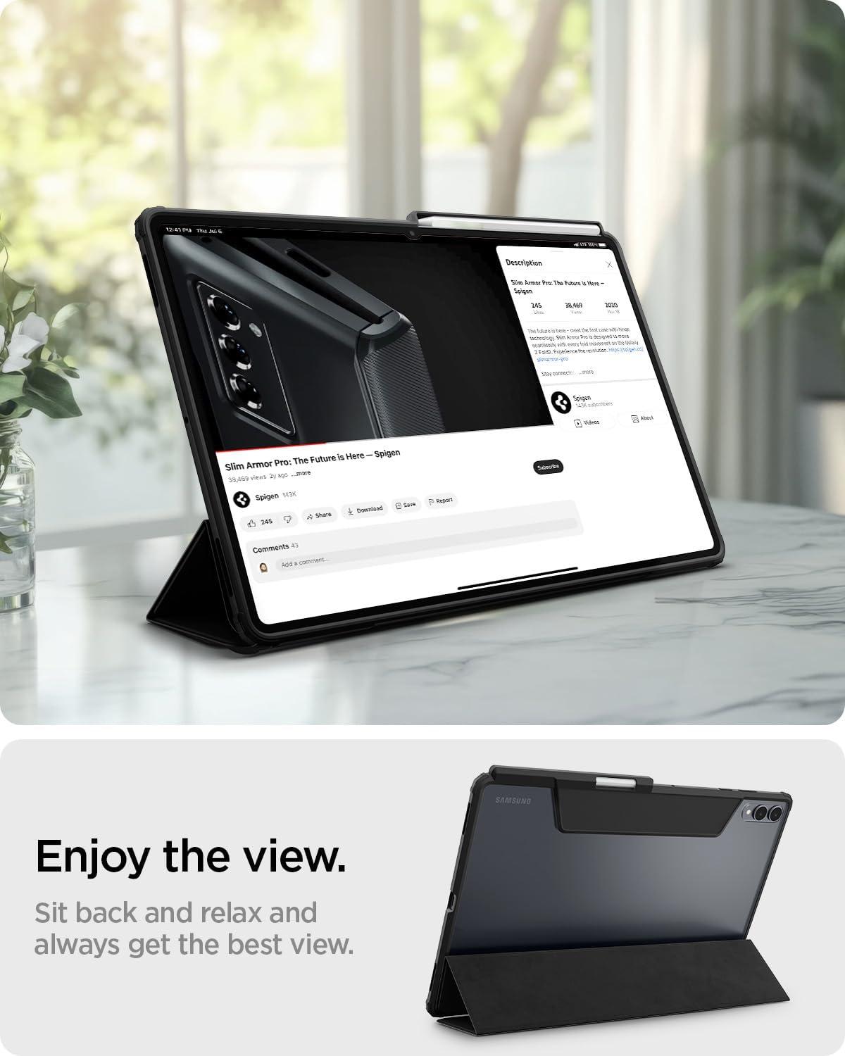 imageSpigen for Galaxy Tab S11 Ultra Case 2025 Ultra Hybrid Pro Protective TriFold Cover with Transparent Back and S Pen Holder 146 inch BlackBlack