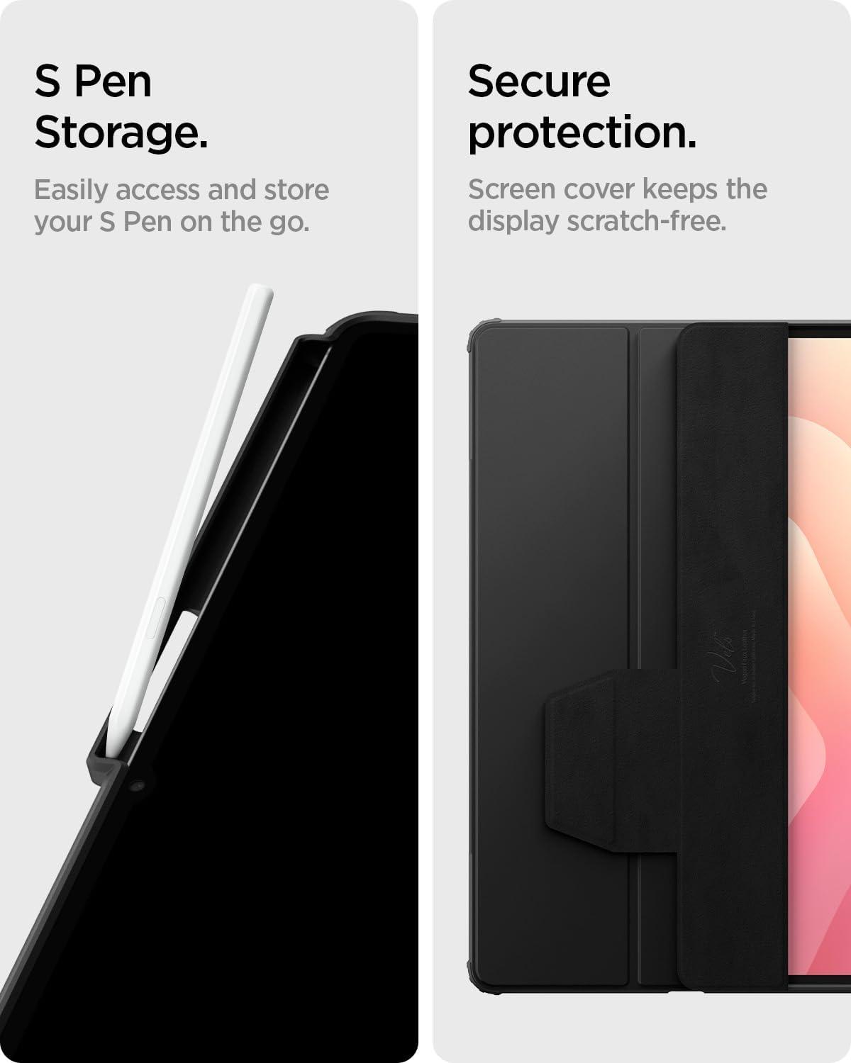 imageSpigen for Galaxy Tab S11 Ultra Case 2025 Ultra Hybrid Pro Protective TriFold Cover with Transparent Back and S Pen Holder 146 inch BlackBlack