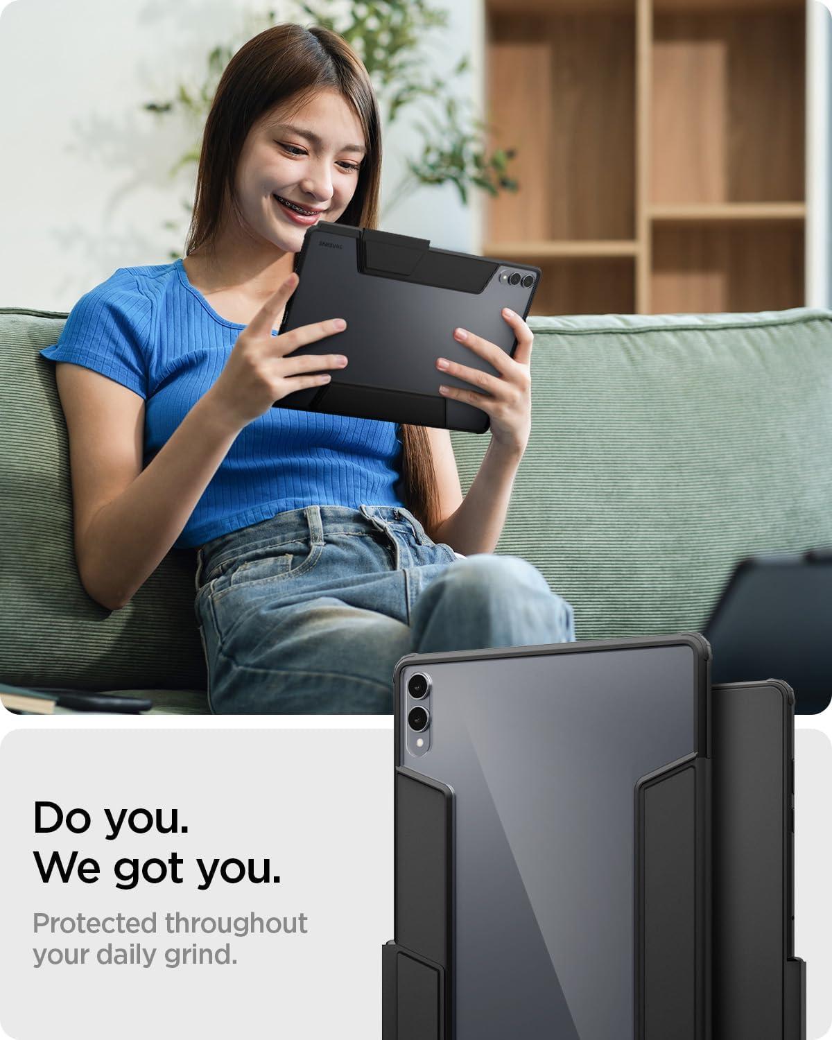 imageSpigen for Galaxy Tab S11 Ultra Case 2025 Ultra Hybrid Pro Protective TriFold Cover with Transparent Back and S Pen Holder 146 inch BlackBlack