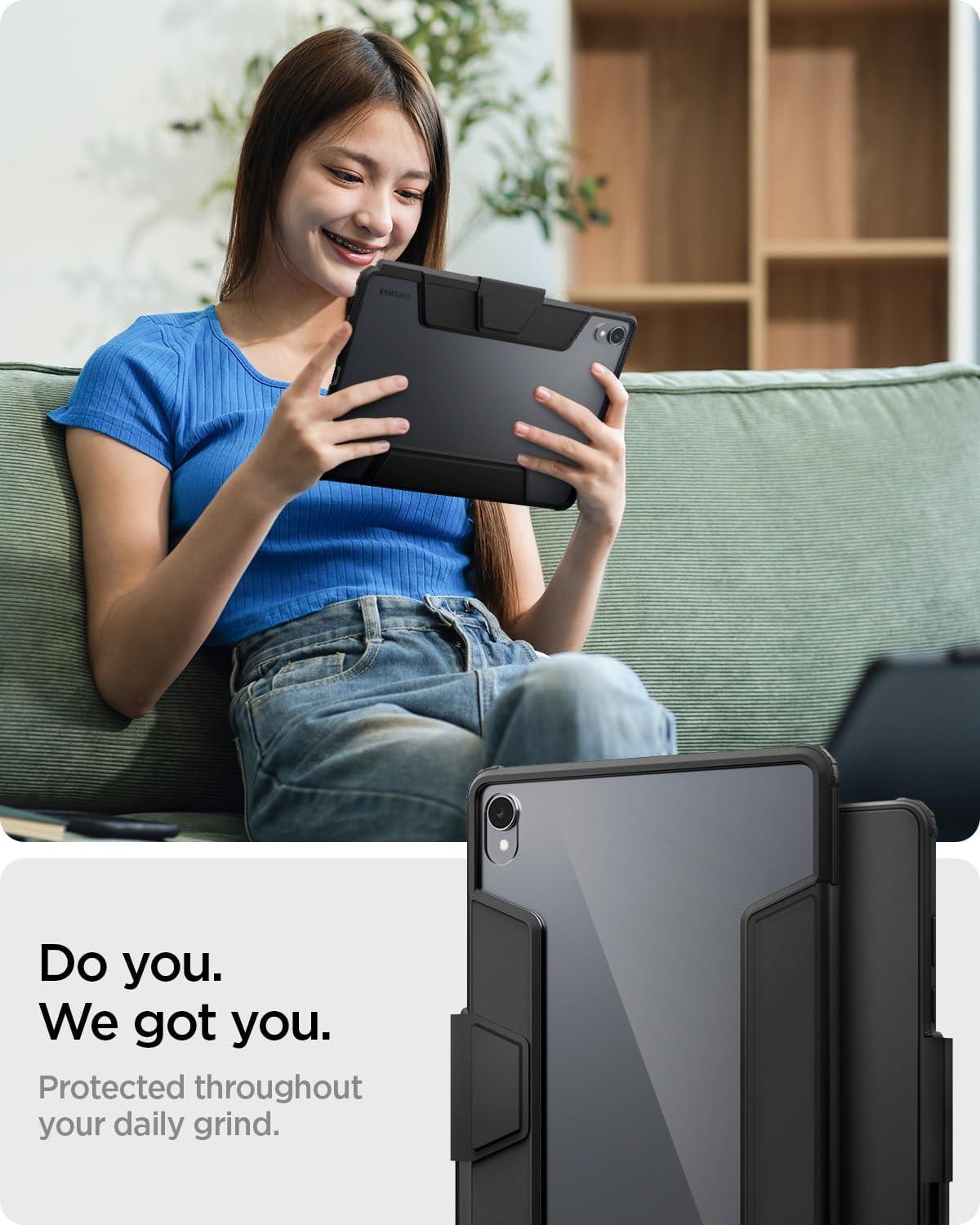 imageSpigen for Galaxy Tab S11 Ultra Case 2025 Ultra Hybrid Pro Protective TriFold Cover with Transparent Back and S Pen Holder 146 inch BlackBlack