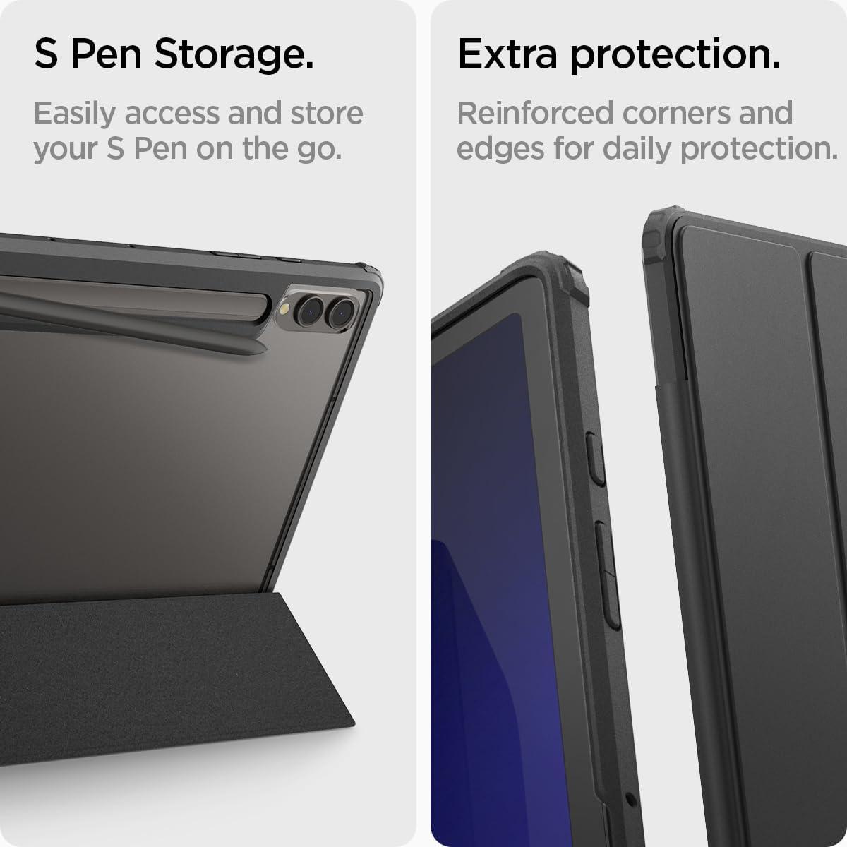 imageSpigen for Galaxy Tab S11 Ultra Case 2025 Ultra Hybrid Pro Protective TriFold Cover with Transparent Back and S Pen Holder 146 inch BlackBlack