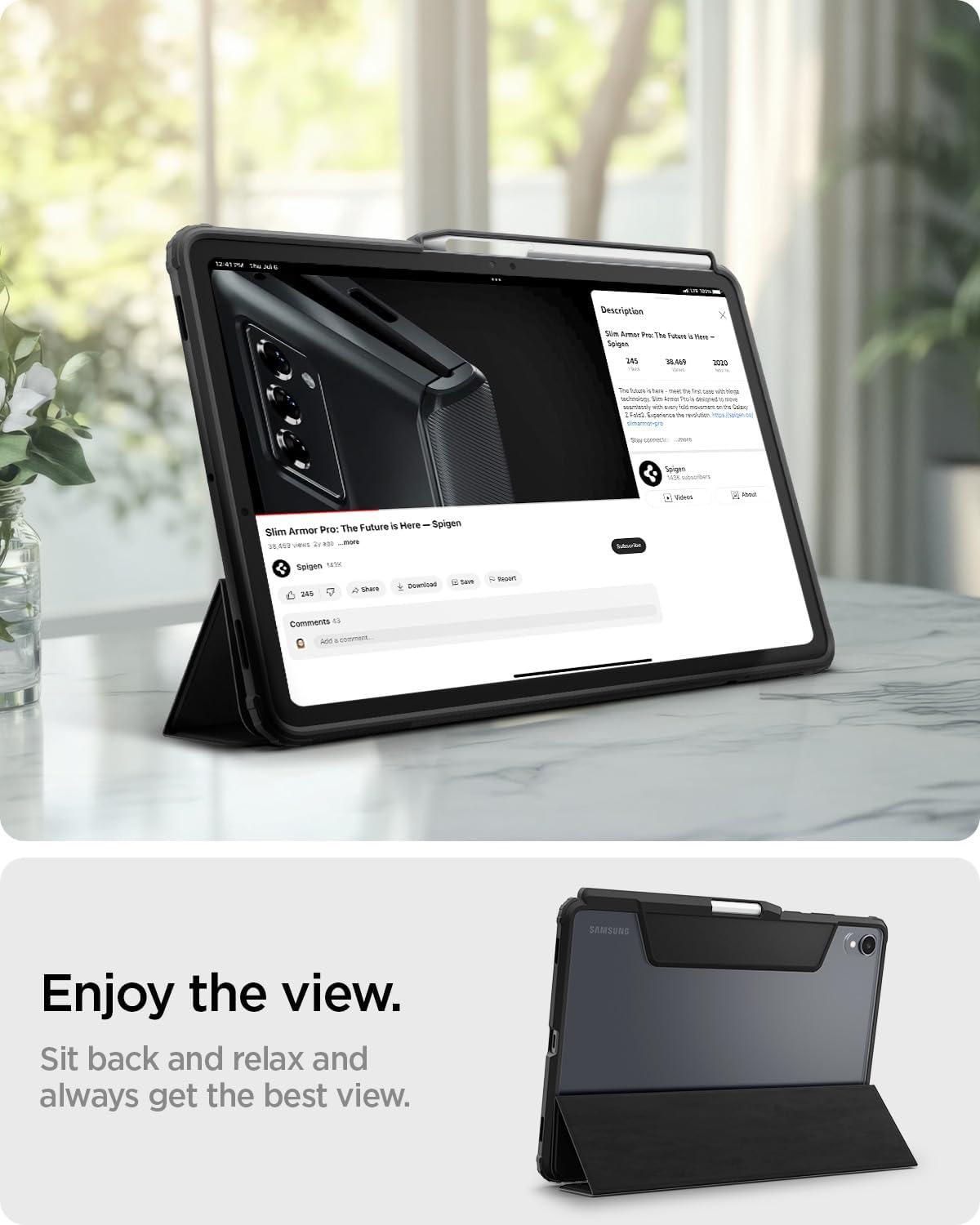 imageSpigen for Galaxy Tab S11 Ultra Case 2025 Ultra Hybrid Pro Protective TriFold Cover with Transparent Back and S Pen Holder 146 inch BlackBlack