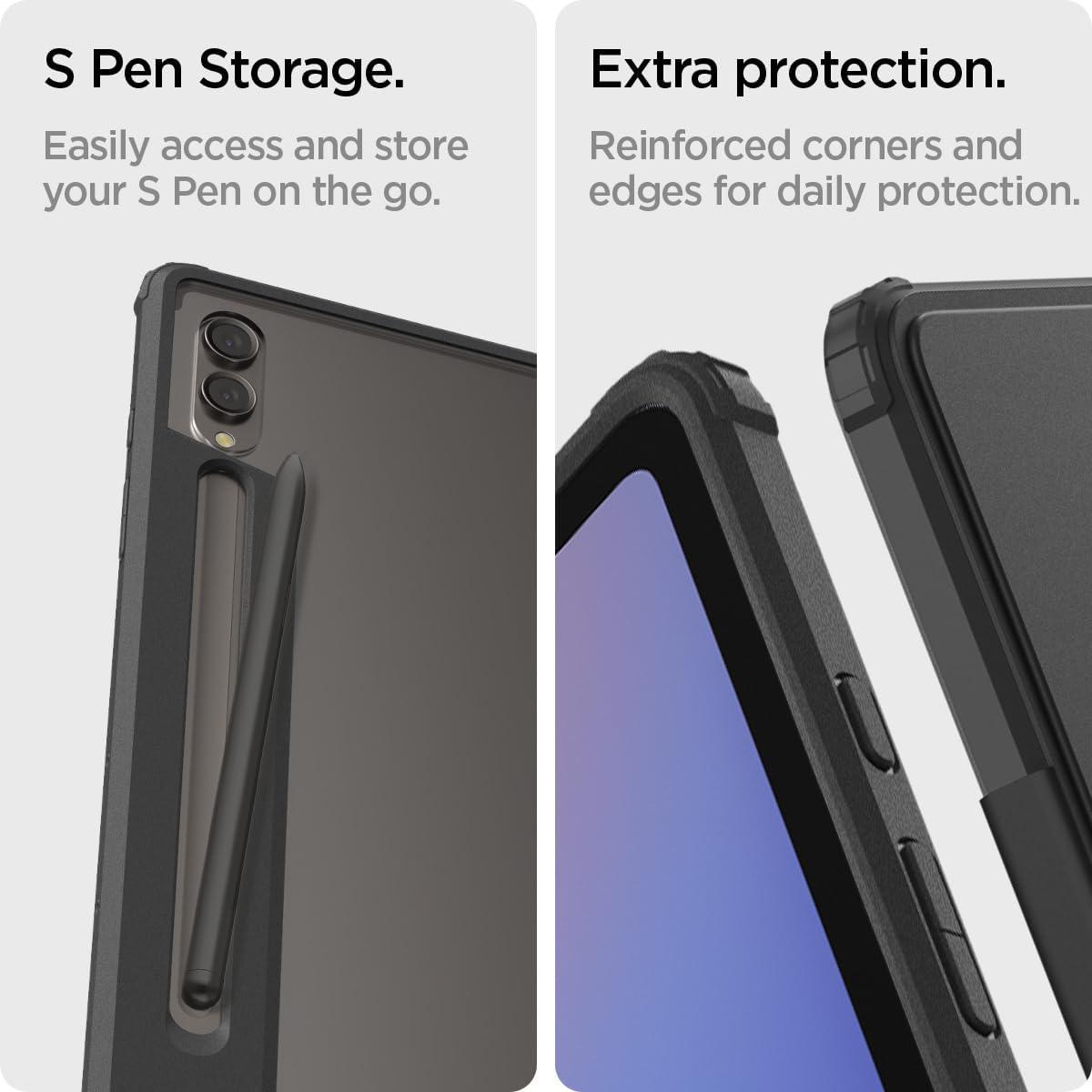 imageSpigen for Galaxy Tab S11 Ultra Case 2025 Ultra Hybrid Pro Protective TriFold Cover with Transparent Back and S Pen Holder 146 inch BlackBlack