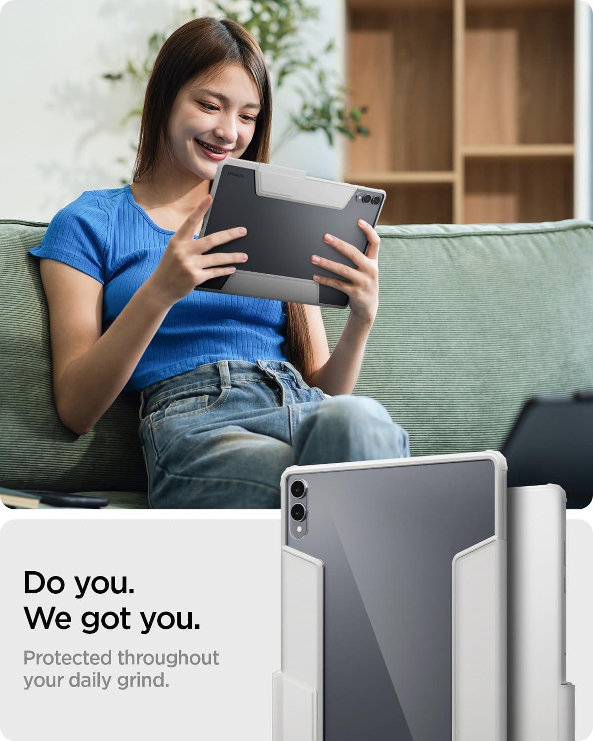 imageSpigen for Galaxy Tab S11 Ultra Case 2025 Ultra Hybrid Pro Protective TriFold Cover with Transparent Back and S Pen Holder 146 inch BlackGray