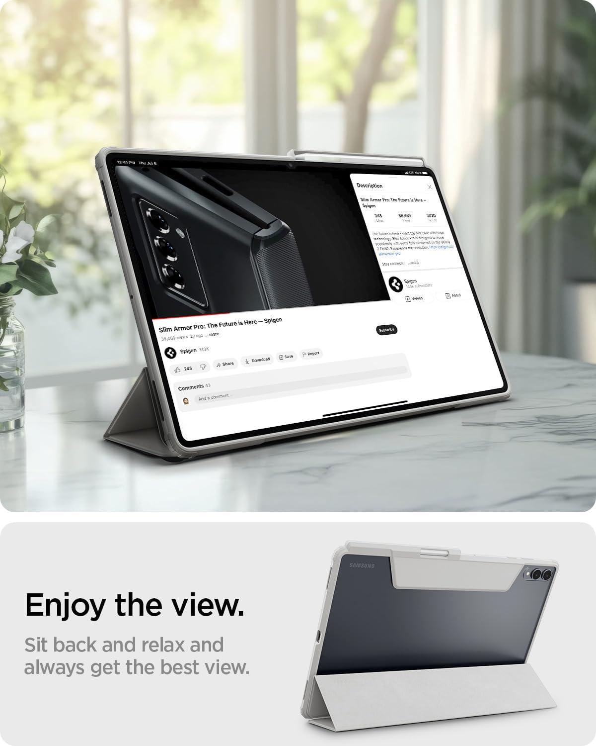 imageSpigen for Galaxy Tab S11 Ultra Case 2025 Ultra Hybrid Pro Protective TriFold Cover with Transparent Back and S Pen Holder 146 inch BlackGray