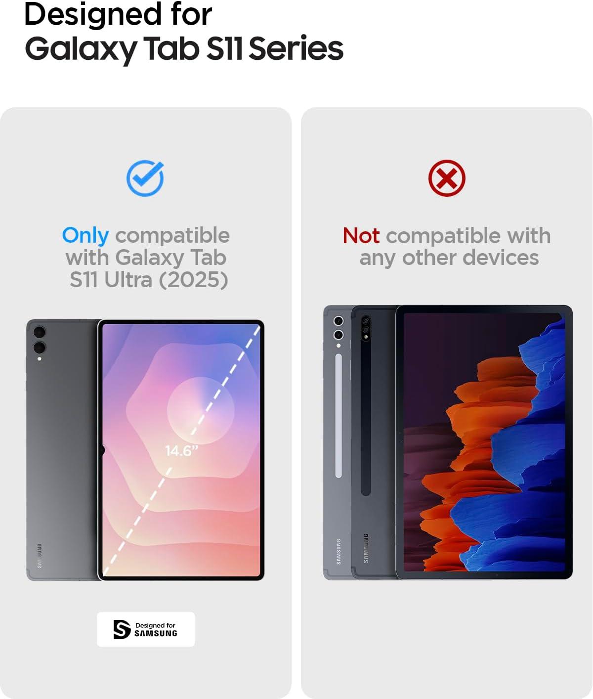 imageSpigen for Galaxy Tab S11 Ultra Case 2025 Ultra Hybrid Pro Protective TriFold Cover with Transparent Back and S Pen Holder 146 inch BlackGray