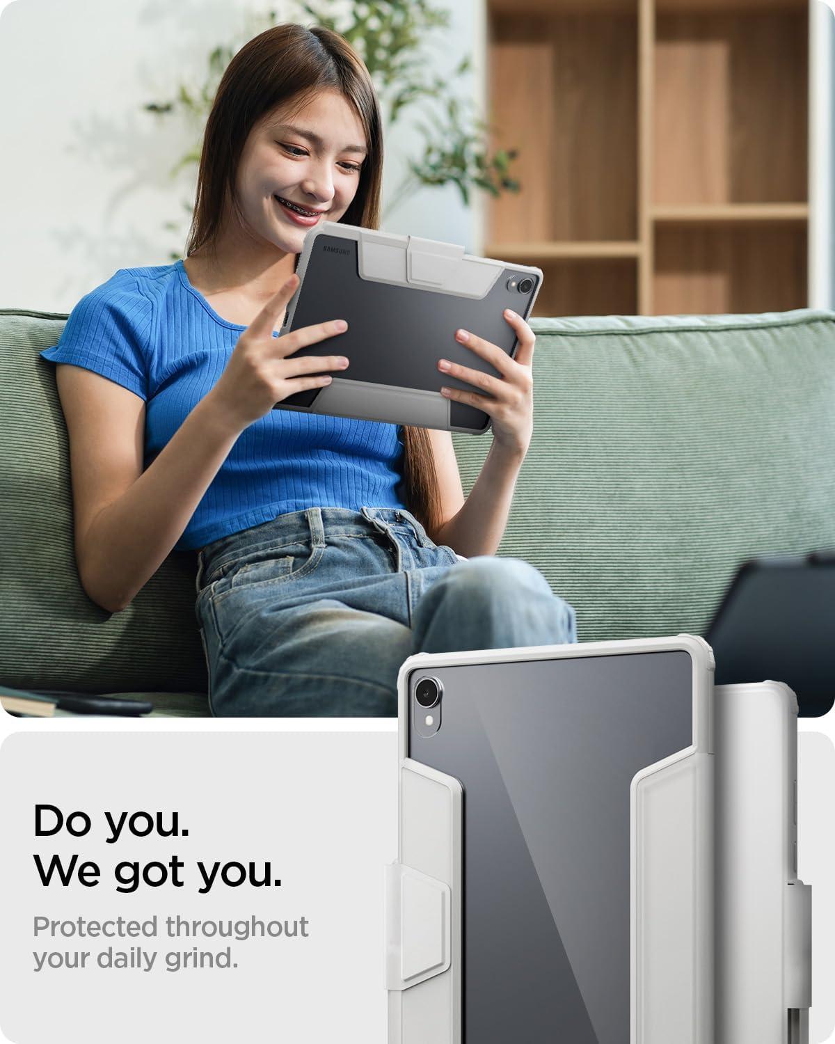 imageSpigen for Galaxy Tab S11 Ultra Case 2025 Ultra Hybrid Pro Protective TriFold Cover with Transparent Back and S Pen Holder 146 inch BlackGray