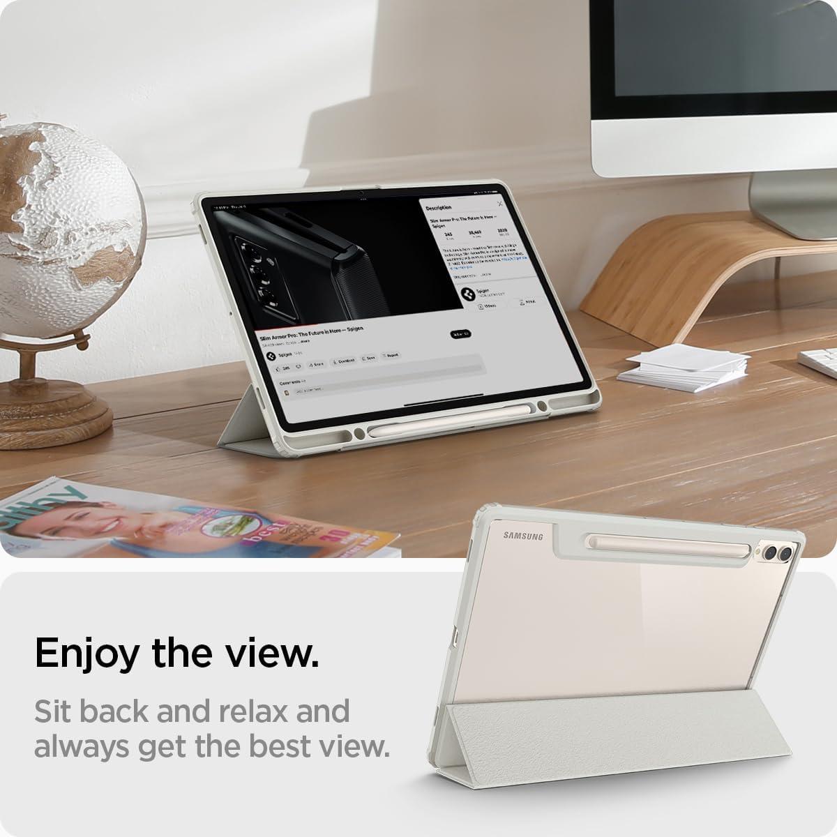 imageSpigen for Galaxy Tab S11 Ultra Case 2025 Ultra Hybrid Pro Protective TriFold Cover with Transparent Back and S Pen Holder 146 inch BlackGray