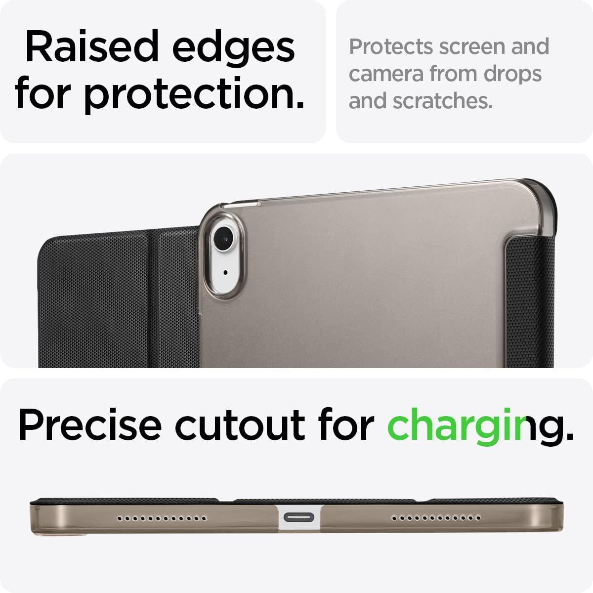 imageSpigen for iPad 11th Generation Case A16 2025 iPad 10th Generation 2022 109 inch Liquid Air Folio Protective TriFold Cover with Transparent Back BlackBlack