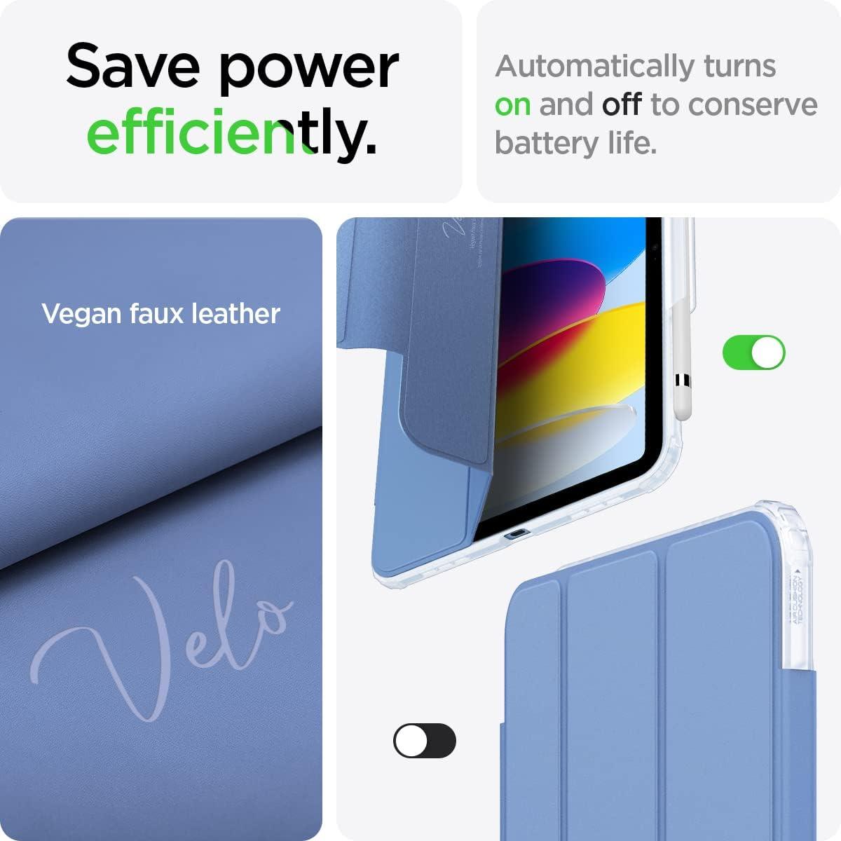 imageSpigen for iPad 11th Generation Case A16 2025 iPad 10th Generation Case 2022 109 inch Ultra Hybrid Pro Protective TriFold Cover with Transparent Back and Pencil Holder BlackCorn Flower Blue