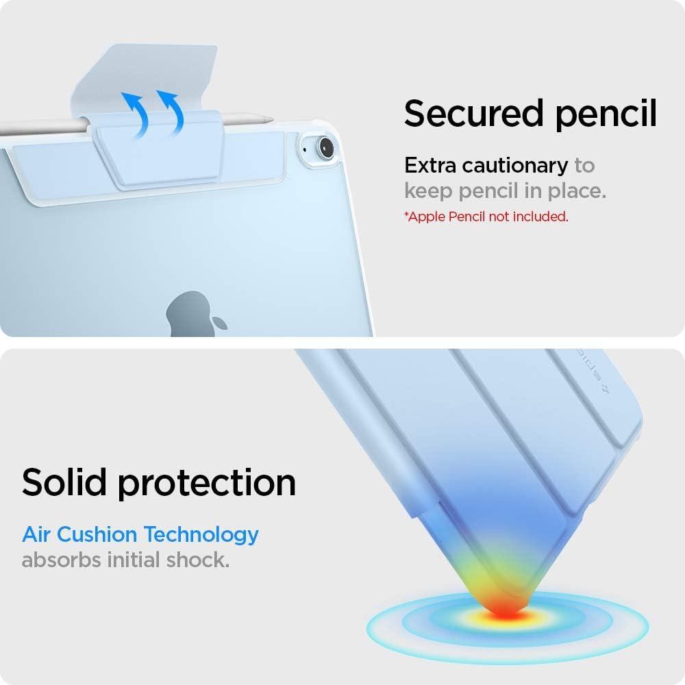 imageSpigen for iPad Air 11 Inch Case M3M2 20252024 109 Inch 5th4th Generation Case 20222020 Ultra Hybrid Pro TriFold Cover Transparent Back and with Pencil Holder BlackSky Blue