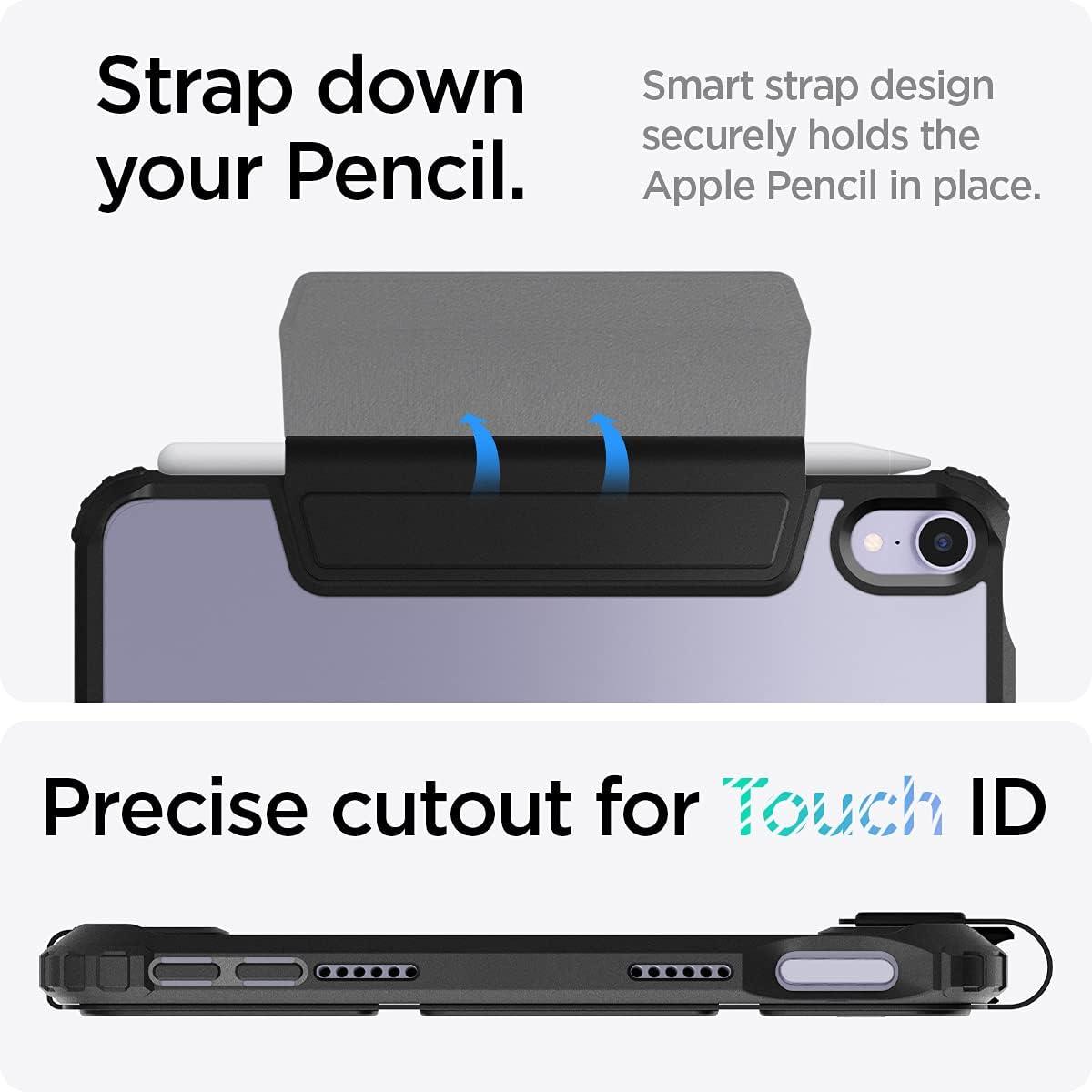 imageSpigen for iPad mini 7 Case A17 Pro 2024 83 Inch Ultra Hybrid Pro iPad mini 7th6th Generation Case 20242021 wClear Transparent Back and Pencil Holder BlackBlack