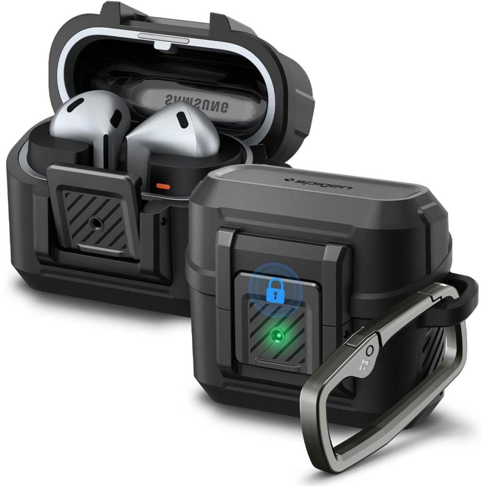 imageSpigen Lock Fit Designed for Samsung Galaxy Buds3 FE 2025  Buds3 Pro 2024  Buds 3 2024 Case Cover with Secure Locking Protection  Matte BlackMatte Black