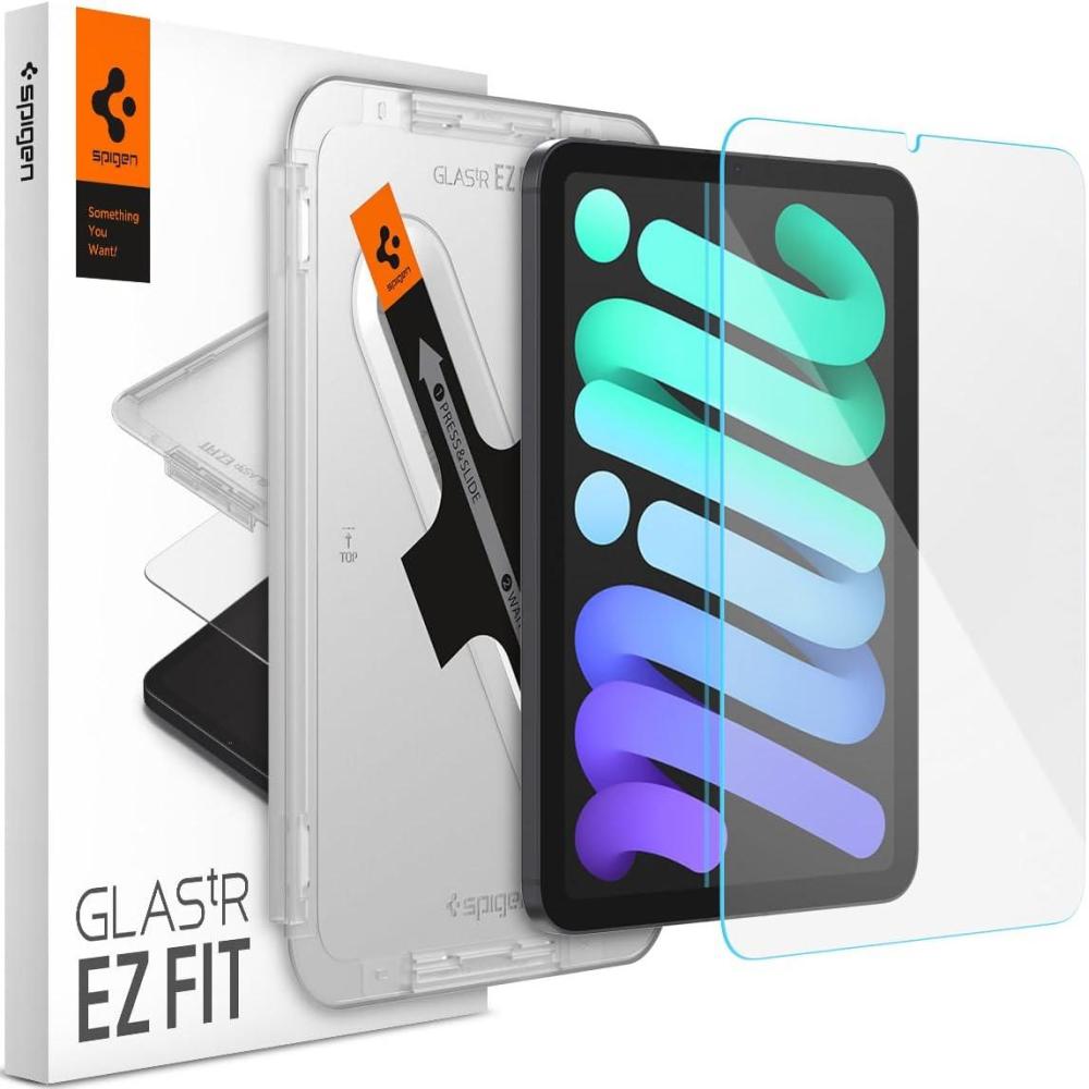 imageSpigen Tempered Glass Screen Protector GlasTR EZ Fit Designed for iPad Mini 2024 7th Generation A17 Pro 2021 6th Generation CaseFriendly