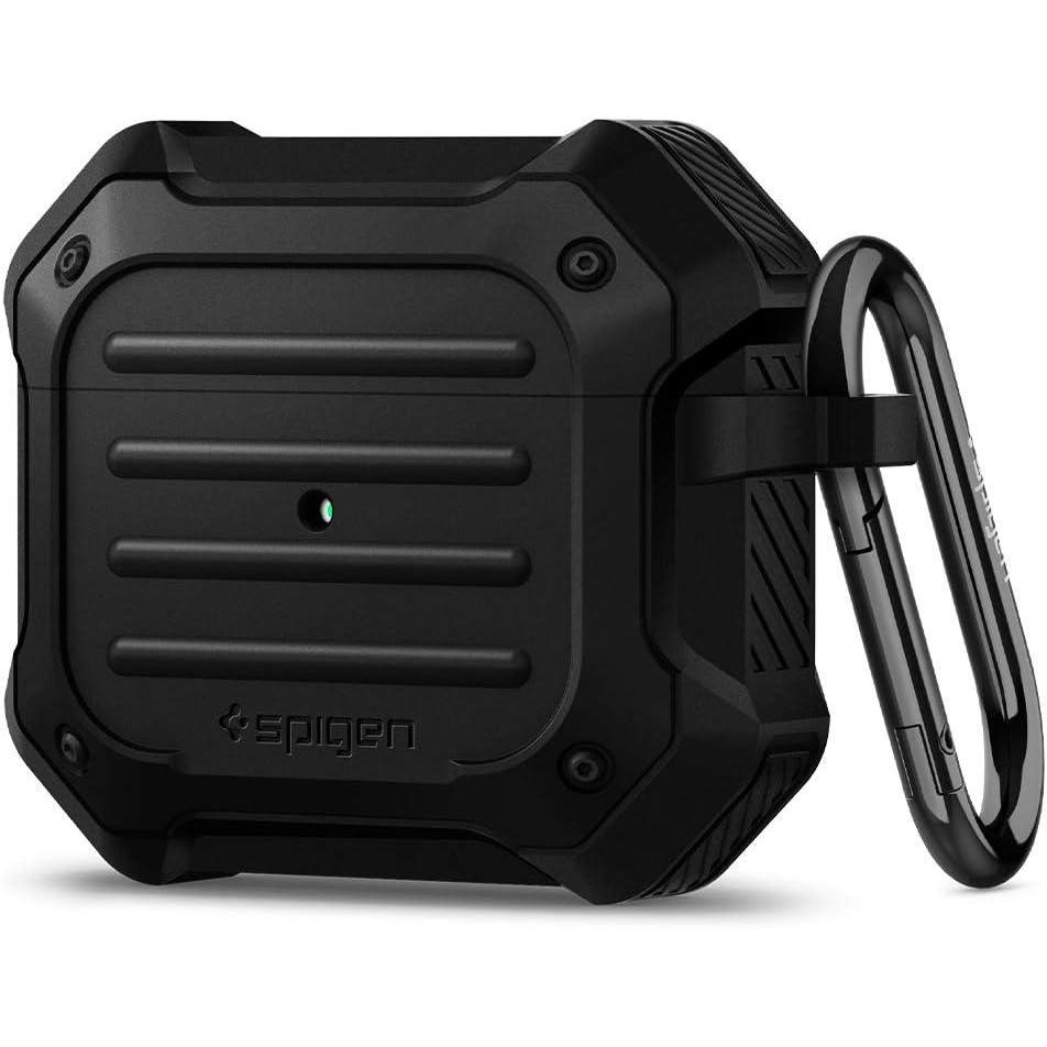 imageSpigen Tough Armor Designed for Airpods 3rd Generation Case 2021 DropProtection Cover with Keychain BlackBlack