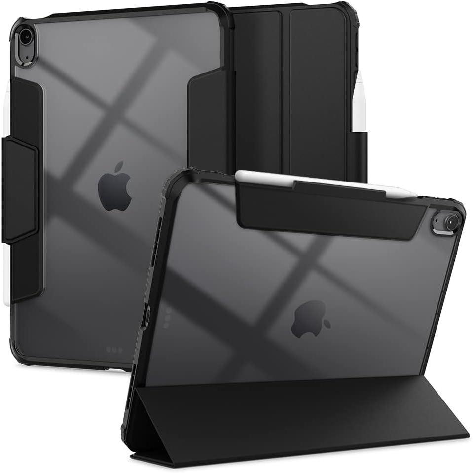 imageSpigen for iPad Air 11 Inch Case M3M2 20252024 109 Inch 5th4th Generation Case 20222020 Ultra Hybrid Pro TriFold Cover Transparent Back and with Pencil Holder BlackBlack