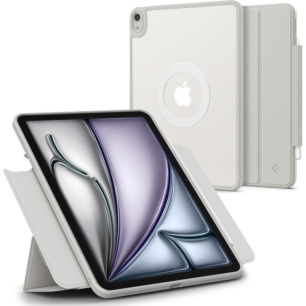 imageSpigen for iPad Air 13 Inch Case M3 2025 iPad Air 13 Inch Case M2 2024 Air Skin Pro OneTap Detachable Magnetic Cover Pencil Holder Transparent Back with Magnet GrayGray