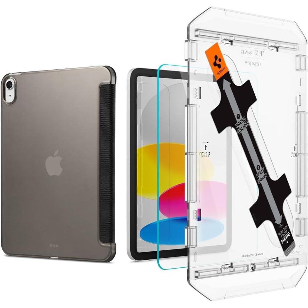imageSpigen iPad 109 Liquid Air Folio Black amp iPad 109 10th Gen GlastR EZ Fit 1P
