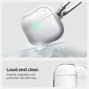 Spigen Ultra Hybrid Designed AirPods 4 Case (2024) Anti-Yellowing Clear Cover with Carabiner Key Chain – Jet White(Jet White)