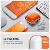 Spigen Ultra Hybrid Designed for AirPods 4 Case (2024) Retro Design Cover with Carabiner Key Chain – Classic C1 Graphite(Classic C1 Tangerine)