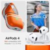 Spigen Ultra Hybrid Designed for AirPods 4 Case (2024) Retro Design Cover with Carabiner Key Chain – Classic C1 Graphite(Classic C1 Tangerine)