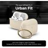 Spigen Urban Fit Designed for AirPods 4 Case (2024) Premium Fabric Cover with Carabiner Key Chain – Rose Gold(Dune Beige)