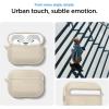 Spigen Urban Fit Designed for AirPods 4 Case (2024) Premium Fabric Cover with Carabiner Key Chain – Rose Gold(Dune Beige)