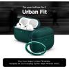Spigen Urban Fit Designed for AirPods 4 Case (2024) Premium Fabric Cover with Carabiner Key Chain – Rose Gold(Midnight Green)