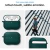 Spigen Urban Fit Designed for AirPods 4 Case (2024) Premium Fabric Cover with Carabiner Key Chain – Rose Gold(Midnight Green)
