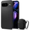 Spigen Liquid Air Pixel 9/Pixel 9 Pro Case (2024) and Classic Fit Pixel Buds Pro 2 Case (2024) Bundle – Matte Black