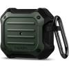 Spigen Tough Armor Designed for Airpods 3rd Generation Case (2021) Drop-Protection Cover with Keychain – Black(Military Green)