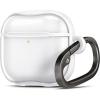 Spigen Ultra Hybrid Designed AirPods 4 Case (2024) Anti-Yellowing Clear Cover with Carabiner Key Chain – Jet White(Jet White)