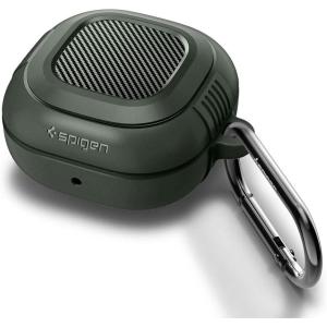 Spigen Rugged Armor Designed for Galaxy Buds Core (2025) / FE (2023) / Buds2 Pro (2022) / Buds 2 (2021) / Buds Pro (2021) / Buds Live (2020) Shockproof Protective Cover – Matte Black(Green)