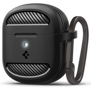 Spigen Rugged Armor Designed for Google Pixel Buds Pro 2 (2024) and Pro 1 (2022) Case Cover with Keychain – Matte Black(Matte Black)