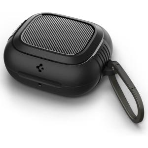 Spigen Rugged Armor Designed for Powerbeats Pro 2 Case (2025) Secure Protection Cover with Carabiner – Matte Black(Matte Black)