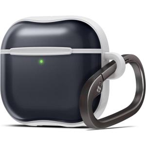 Spigen Ultra Hybrid Designed for AirPods 4 Case (2024) Retro Design Cover with Carabiner Key Chain – Classic C1 Graphite(Classic C1 Graphite)