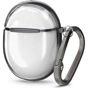 Spigen Ultra Hybrid Designed for Google Pixel Buds Pro 2 (2024) and Pro 1 (2022) Case Cover with Keychain – Charcoal(Charcoal)