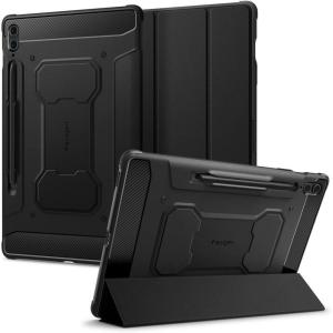 Spigen for Galaxy Tab S11 Ultra Case (2025), Rugged Armor Pro Protective Tri-Fold Cover and S Pen Holder, 14.6 inch, Black(Gal tab S10/S9 Plus(12.4″))