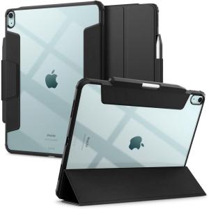 Spigen for iPad Air 13 Inch Case M3 (2025), iPad Air 13 Inch Case M2 (2024), Ultra Hybrid Pro Protective Tri-Fold Cover Transparent Back and with Pencil Holder, Black