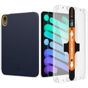 Spigen iPad Mini 8.3″ A17 Pro Nano Pop Blueberry Navy & iPad Mini 7 & 6 Glas.tR EZ Fit (1P)