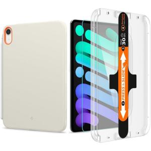 Spigen iPad Mini 8.3″ A17 Pro Nano Pop Orange Beige & iPad Mini 7 & 6 Glas.tR EZ Fit (1P)