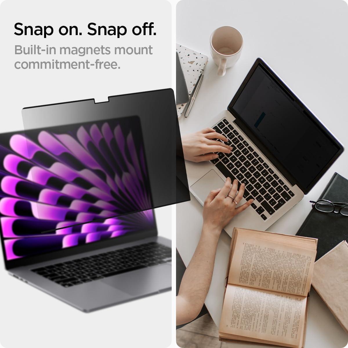 imageSpigen Privacy Filter Screen Protector SafeView Designed for Macbook Air 15 inch M4 M3 M2 20252024 2023 1 PackMacBook Air 15