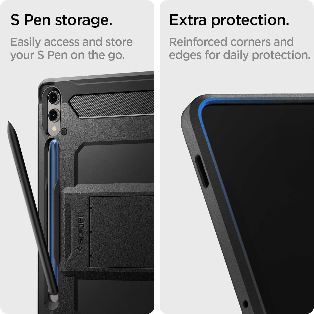 imageSpigen for Galaxy Tab S11 Ultra Case 2025 Tough Armor Pro Protective Hard Shell with Kickstand and S Pen Holder 146 inch BlackGalaxy Tab S10S9 Plus 124