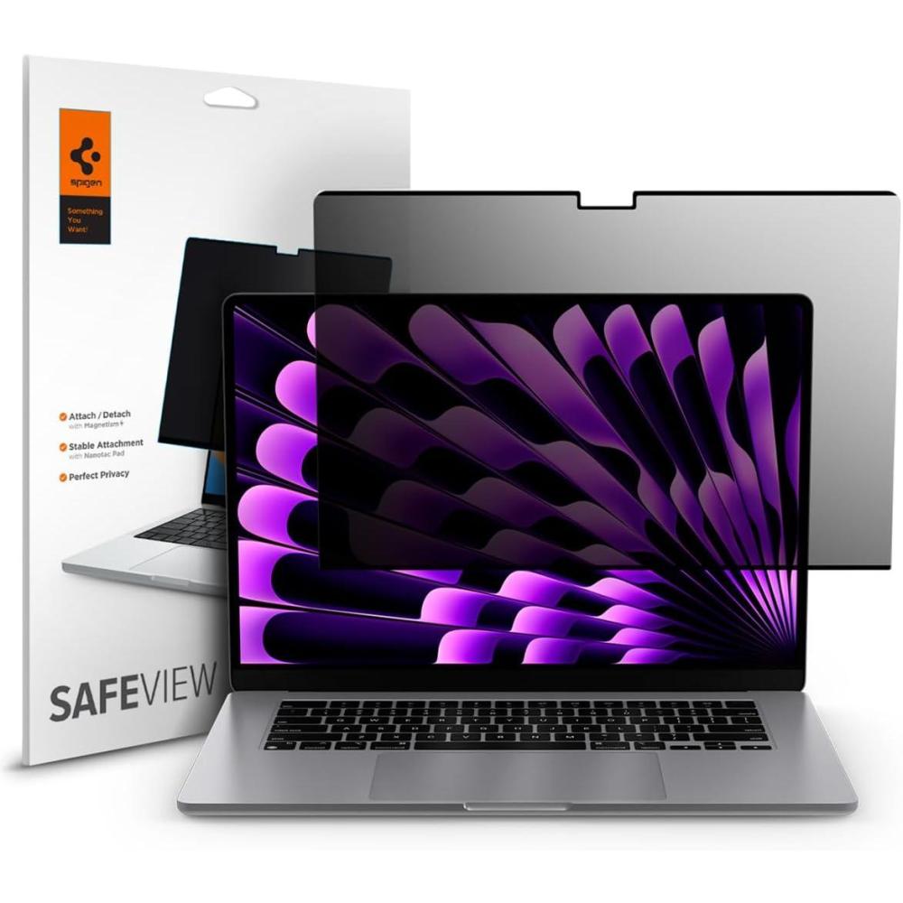 imageSpigen Privacy Filter Screen Protector SafeView Designed for Macbook Air 15 inch M4 M3 M2 20252024 2023 1 PackMacBook Air 15