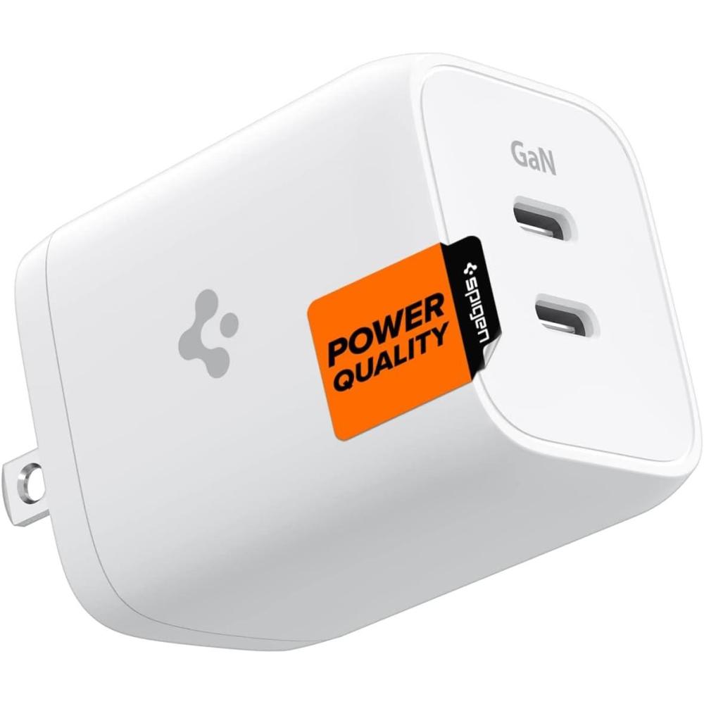 imageSpigen for USB C Wall Charger GaN 452 Total 45W 2 Ports GaN III Tech Dual PD 30 Charging Block Compatible with iPhone 17 16 15 14 13 12 Samsung Galaxy S25 S24 S23 S22 Series Z Fold Flip65 W
